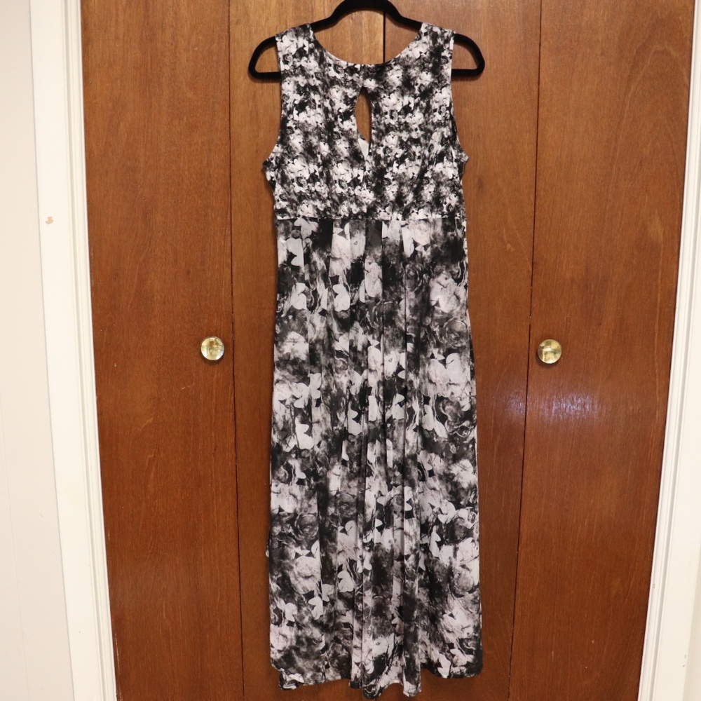 Simply Vera Vera Wang Black White Floral High Low Dress - Picture 2 of 4